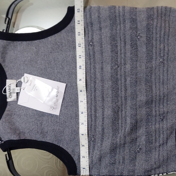 CHANEL Black and White Striped Crop Top - Picture 3 of 3
